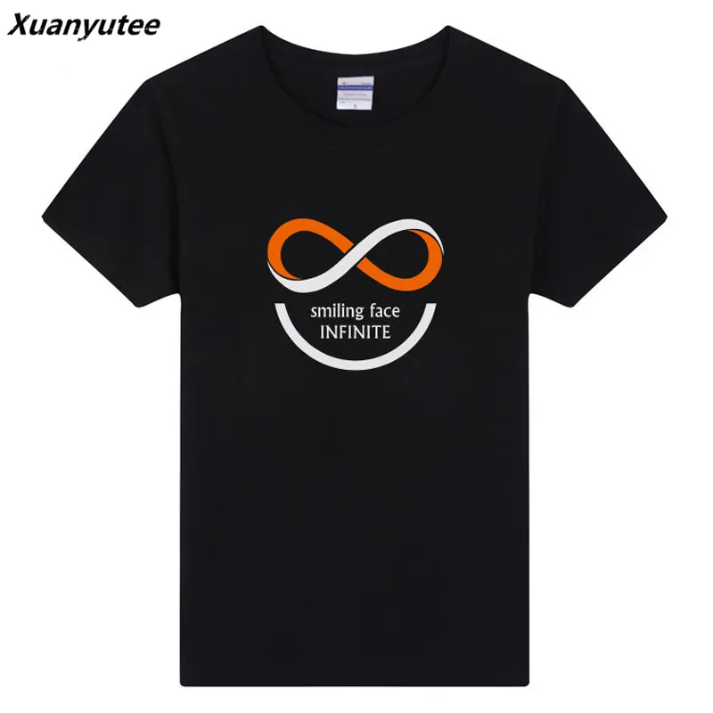 Xuanyutee 2018 Индивидуальные логотип Футболка Homme печати улыбающееся лицо бесконечное