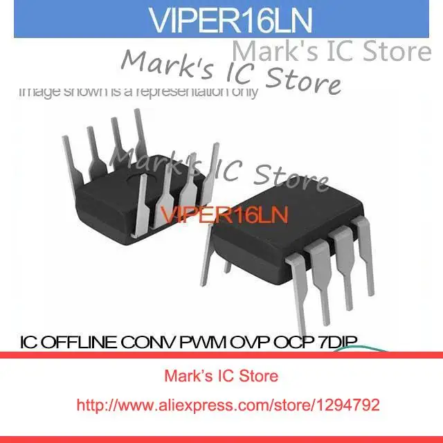 Iper16ln IC автономный CONV PWM OVP OCP 7DIP VIPER16L 16 VIPER1 16L VIPER 16LN | Электронные компоненты и