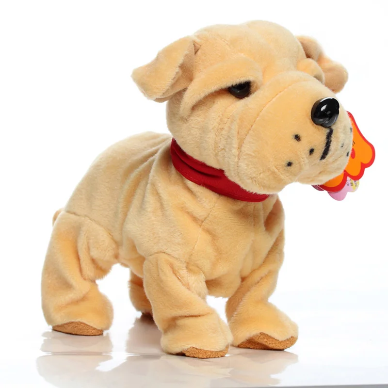 Милые Электронные Домашние животные робот собака лай стенд ходьбы интерактивные игрушки детские Хаски пекинес электронные игрушки плюшевые собаки для детей - Цвет: Yellow
