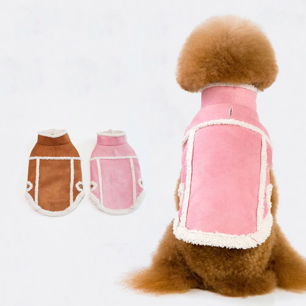 

ISHOWTIENDA Pet Dog Puppy Warm Winter Clothes Fashion Jacket Two-Legged With Traction Hole polyester autumn/winter dog coat