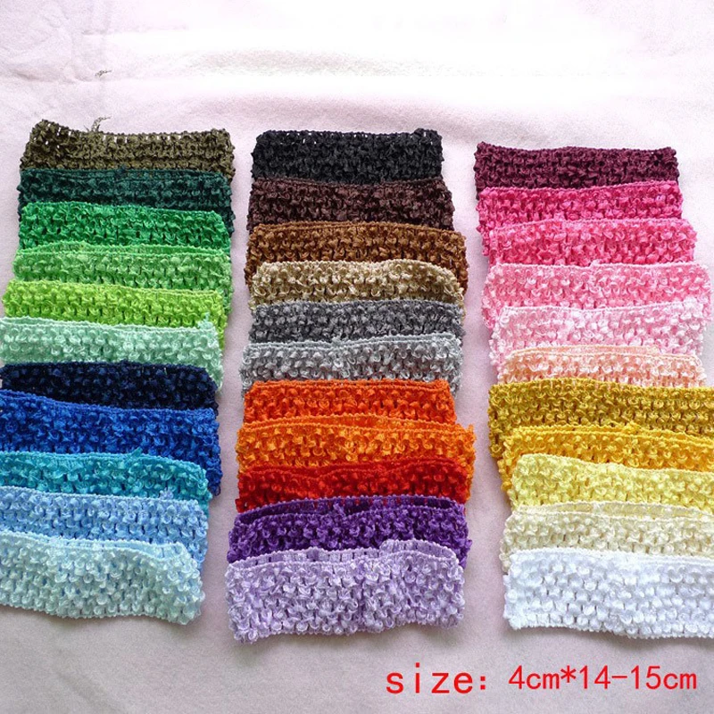 15pcs lot Stretch Elastic tutu Headbands DIY headband Hair Accessories 1 5 inch crochet headband Free