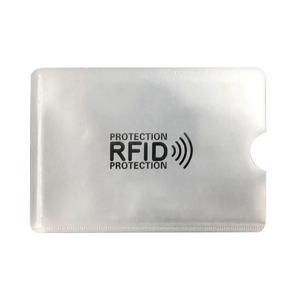 1-10 шт Анти Rfid считыватель замок кошелек Блокировка кредитный Id держатель для карт банк защитный Алюминиевый металлический корпус для карт Поддержка NFC 6,2*9,2 - Цвет: Silver 1 pc