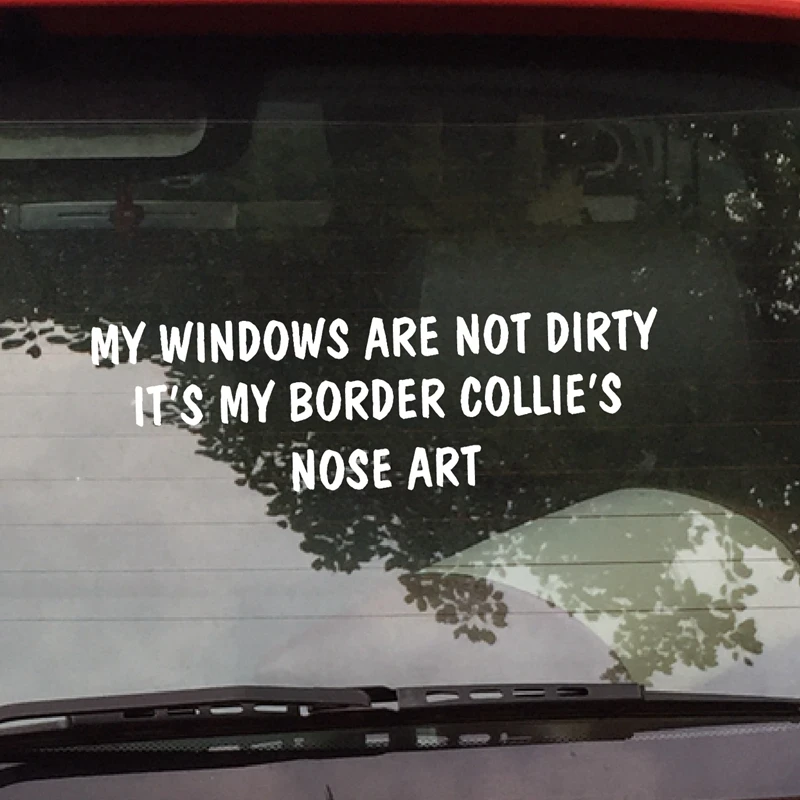 

MY WINDOWS ARE NOT DIRTY IT'S MY BORDER COLLIE'S NOSE ART Funny Car Dog Sticker BORDER COLLIE