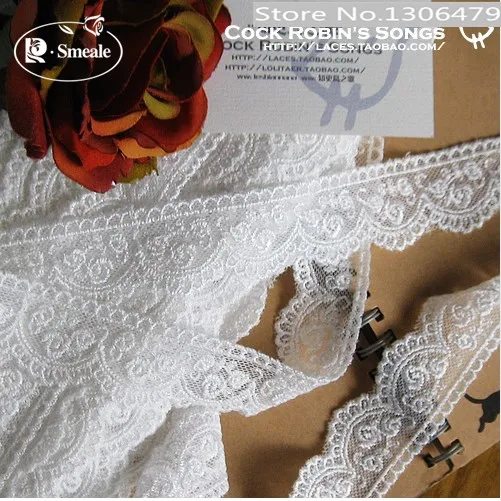 

14 Yards / Lot White Width 3 Cm Handmade Diy Accessories, Cotton Embroidered Lace Trim Little Rose RS264