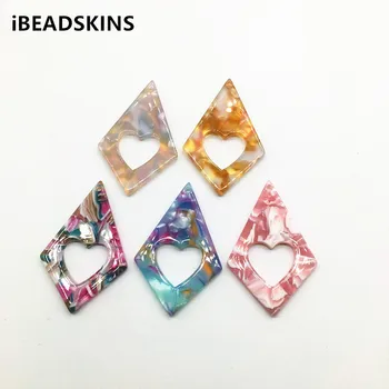 

New arrival! 45x29mm 50pcs/lot acetic acid rhombus shape charm for earrings accessories/Earring parts Jewelry Findings making