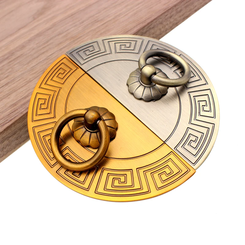 RUNBAZEF Classical Chinese Wardrobe Antique Wine Cabinet Knobs and Handles Zinc Alloy Door Handle Furniture Hardware Accessories