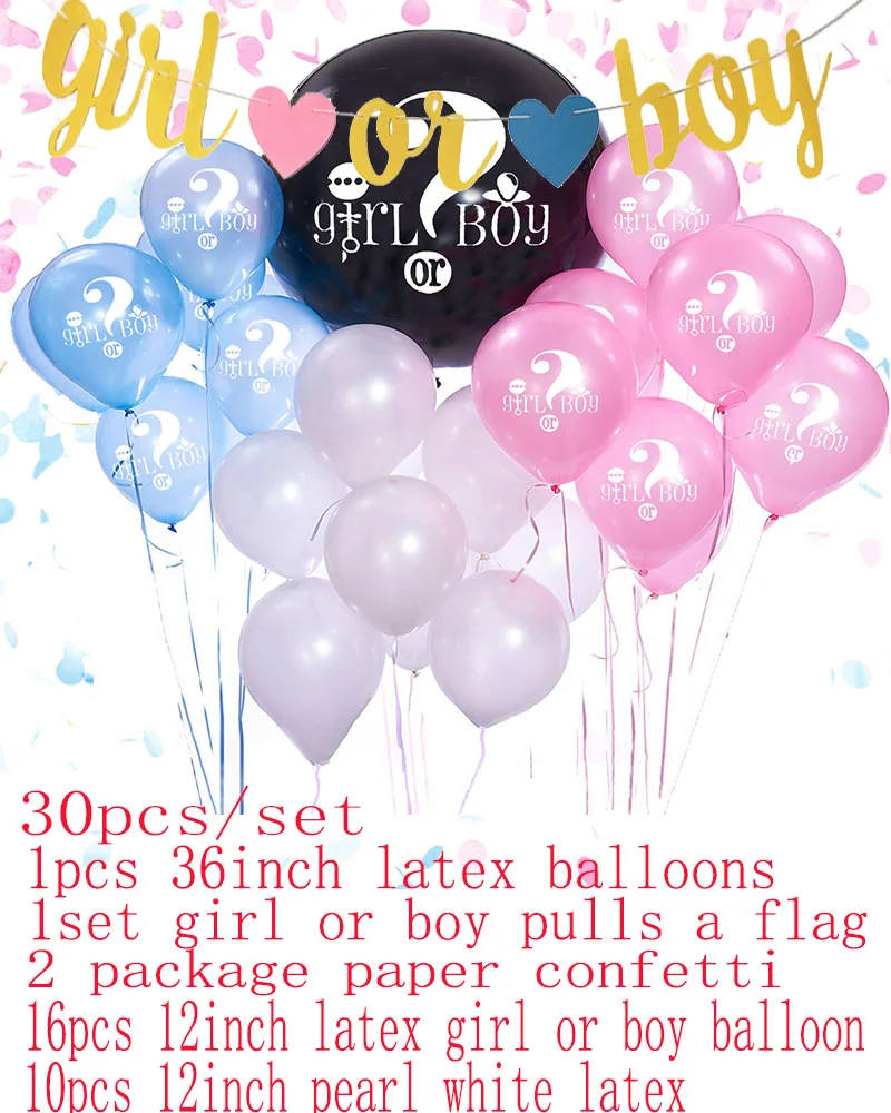 36 дюймов Пол выявить конфетти воздушные шары вечерние поставки Baby Shower украшения из фольги для воздушных шаров, Пол раскрыть мальчик или девочка S6XN - Цвет: Style 2