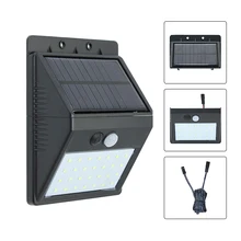 Разделяемый настенный светильник с 3 режимами, 28 светодиодный светильник на солнечной батарее с датчиком движения, перезаряжаемый водонепроницаемый ночной Светильник