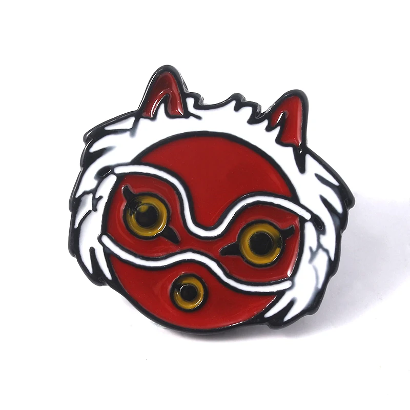 

Princess Mononoke Hime Deer God Mask Enamel Brooches Pins Cartoon Cute Metal Badge For Women Men Lapel Bag Shirt Pins