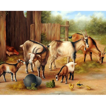 

Farm Goats Animals 5d diy Diamond Paintings Full Drill Rhinestone Embroidery Diamond Mosaic Kit Cross Stitch Wall Home Decor
