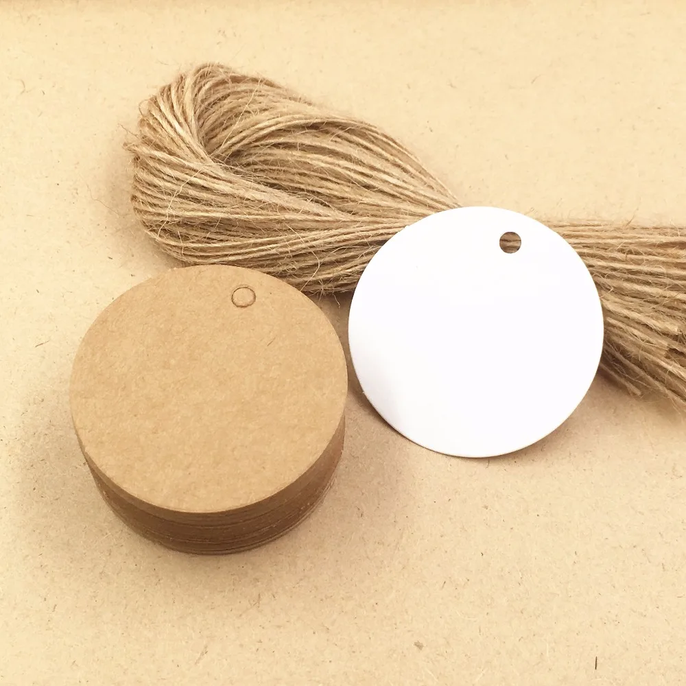 

200pcs Kraft Paper Blank Packing Labels,Wedding/Party Gift Boxes/Candy Box/Cake Bags Price Hang Tags DIY Note Paper Cards+Rope