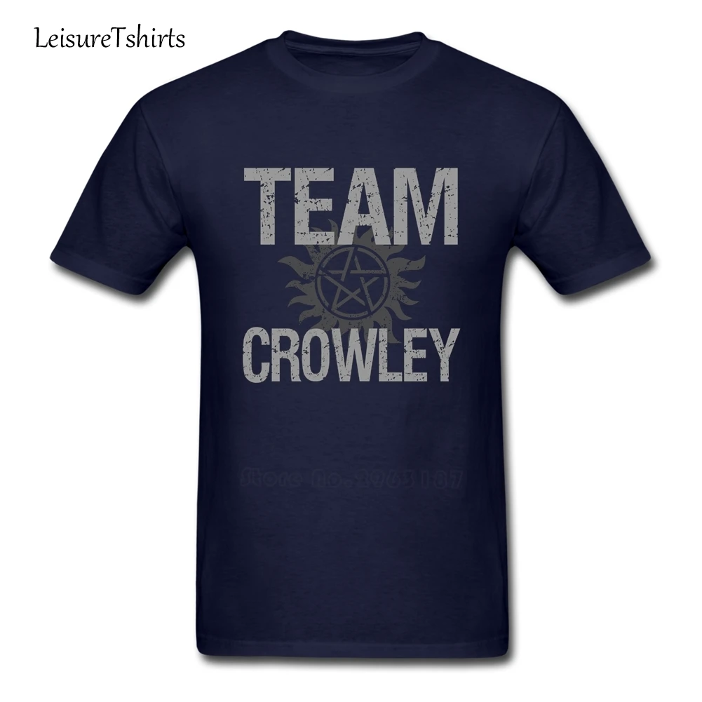 Supernatural Team Crowley T Shirt Male Latest Unique Tee Summer Loose T-Shirts Men's Short Sleeve 100% Cotton Club Dad Top | Мужская