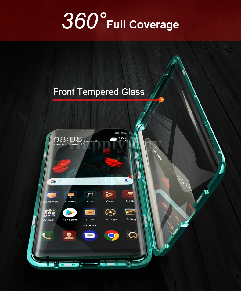 Передний и задний стеклянный Магнитный чехол для huawei mate 20 Pro, чехол 360, полная защита, противоударный чехол для huawei mate 20Pro, чехол