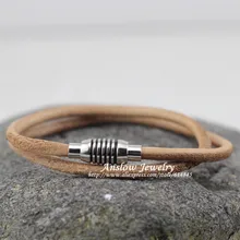 LOW0108LB новые модные ювелирные изделия Ретро магнит ручной работы DIY дружба* рок стиль кожаный браслет регулируемый подарок