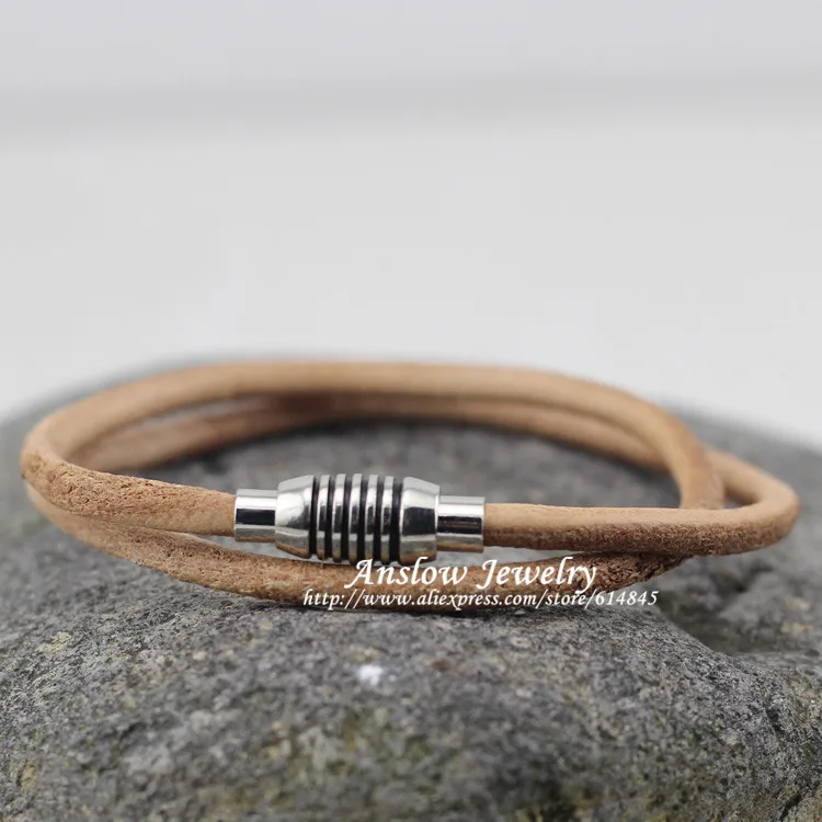 

LOW0108LB New Fashion Jewelry Retro Magnet Handmade DIY Friendship * Rock Style Leather Bracelet Adjustable Gift