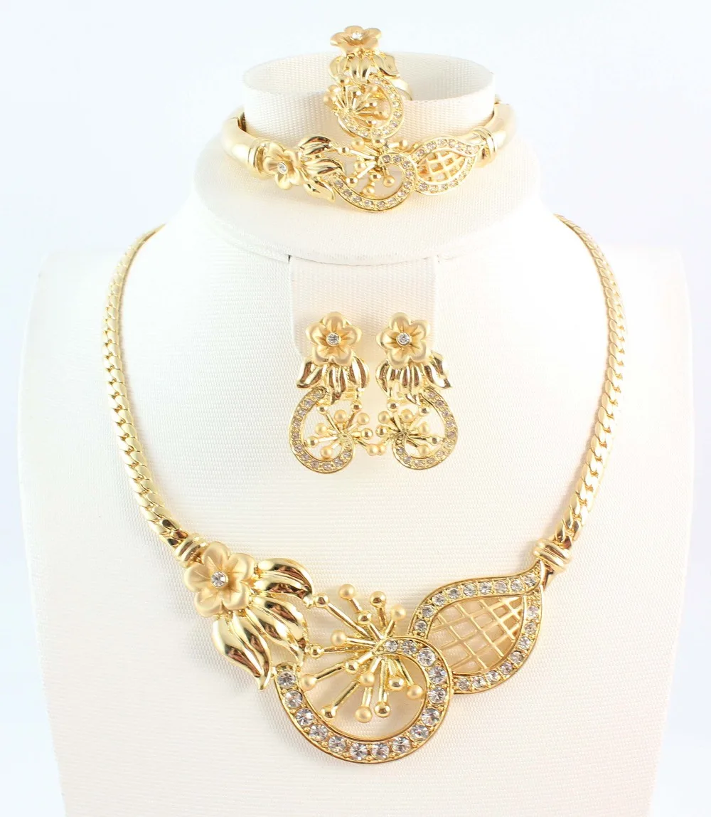 Free Shipping Fashion Top Quality African Jewelery Set Rhinestone Necklace Sets For Women
