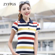 ZYFPGS, женские поло с короткими рукавами, хлопковые пуговицы, поло, высокое качество, темно-синий стиль, модные, для отдыха, на рабочем месте, для улицы, L0521
