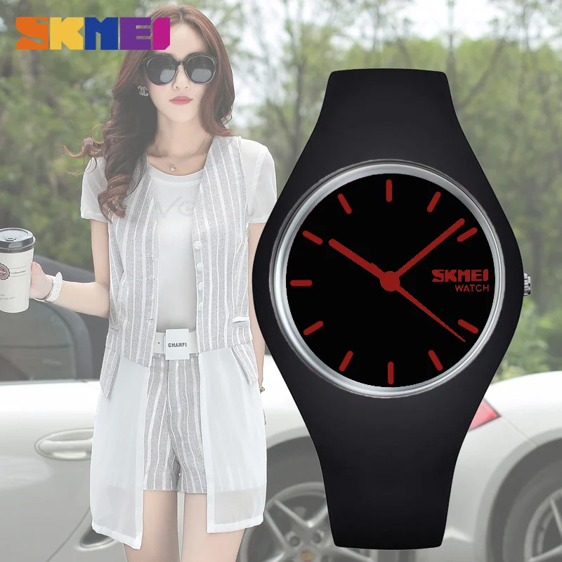 Женские часы SKMEI брендовые модные повседневные кварцевые мужские Montre Femme Reloj Mujer
