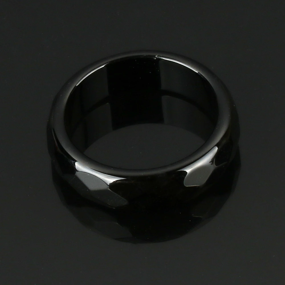 Натуральное граненое черное, красное, зеленое, белое кольцо, модное женское кольцо для девочек 7-8 размеров, натуральный камень, кольца