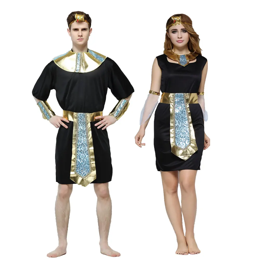 

Umorden Ancient Egyptian Pharaoh Cleopatra Cosplay Men Women Egypt Prince Princess Costume Halloween Party Dress for Couple
