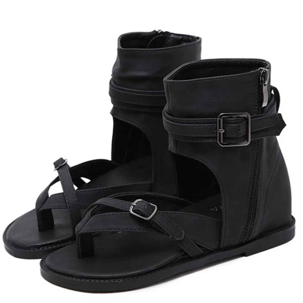 2019 women's sexy sandals belt buckle clip toe high to help slope with Roman ladies platform sandals gladiator sandals 40J2 (9)