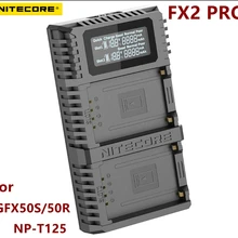 Nitecore FX2 PRO Двойной слот USB устройство быстрой зарядки для ЖК-дисплея с подсветкой Fujifilm GFX50S/50R compatiple с NP-T125 Камера батареи