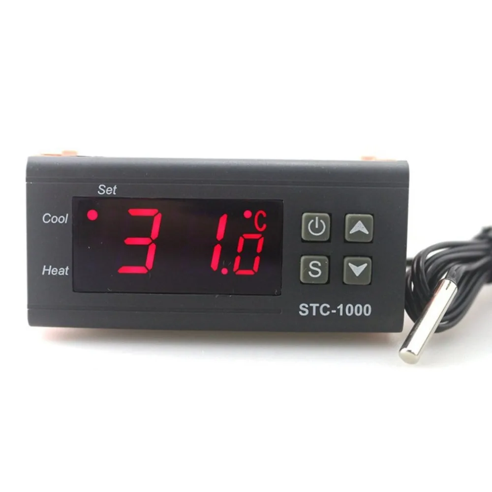 STC-1000 Digital Thermostat Incubator Temperature Controller Two Relay Output LED 110V 220V 12V 24V 10A Heat Cool