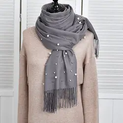 Новинка 2018 года зимний шарф вышивка одеяло шарфы для женщин для Элитный бренд шали и Обертывания Дамы Зимние теплые кисточкой
