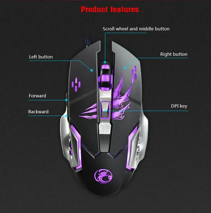 2018 Gaming Проводная Мышь Профессиональный макро программы Gamer 6 Пуговицы USB