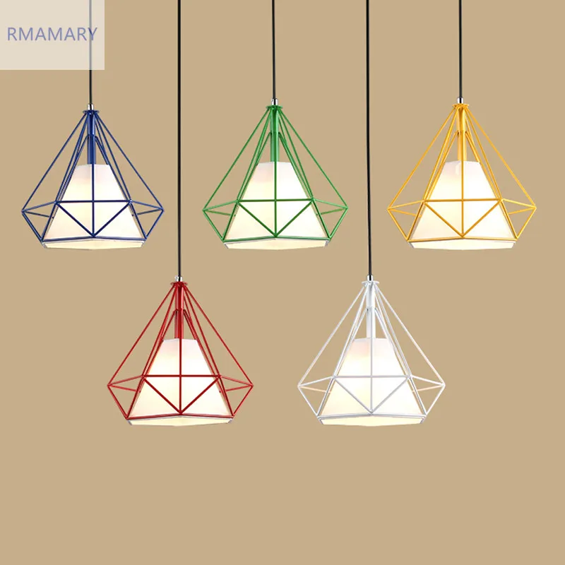

Pendant light Retro Restaurant Light Nordic Diamond Earth loft Simple Living Room Iron Creative Bar Dining Room Light