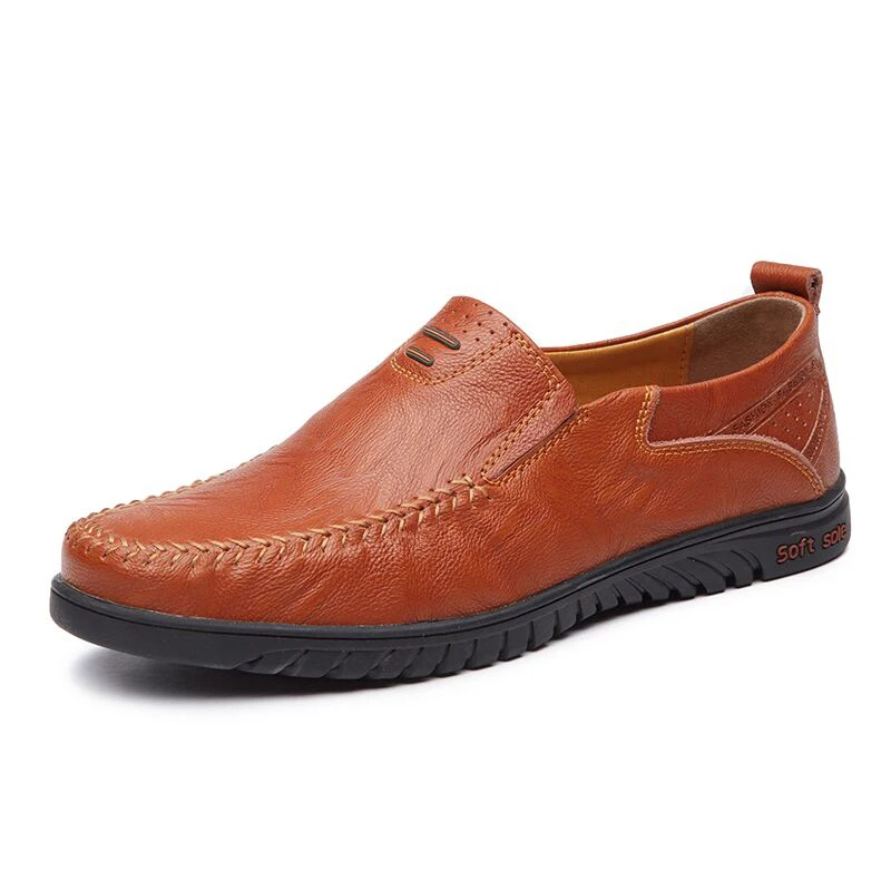 

Handmade Mens Loafers Split Leather Men Driving Shoes Breathable Casual Mens Moccasins Shoes Plus Size