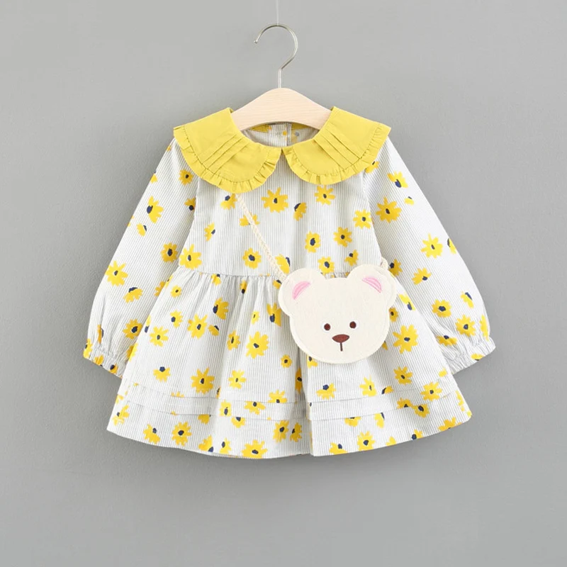 2018 autumn Spring newborn Dress baby clothes Floral dress for girl