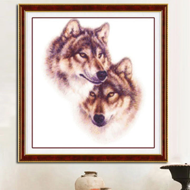 

Needlework,DIY DMC Cross stitch,Sets For Embroidery kits,Precise Printed wolf Patterns enough thread Counted Cross-Stitching