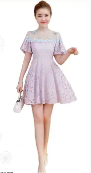 

2018 summer wear women new lace dress korean fashion design sweet girl outfit lady vestido floral clothes mini dresses S-XL