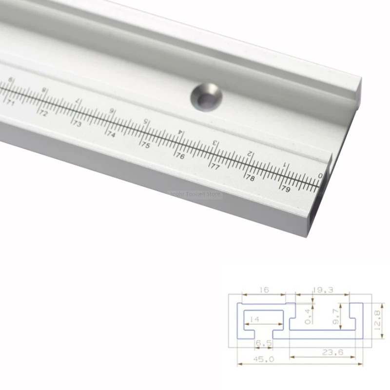 600/800 мм Стандартный Алюминиевый Т-образный трек 45 мм ширина с метрической шкалой деревообрабатывающий инструмент DIY