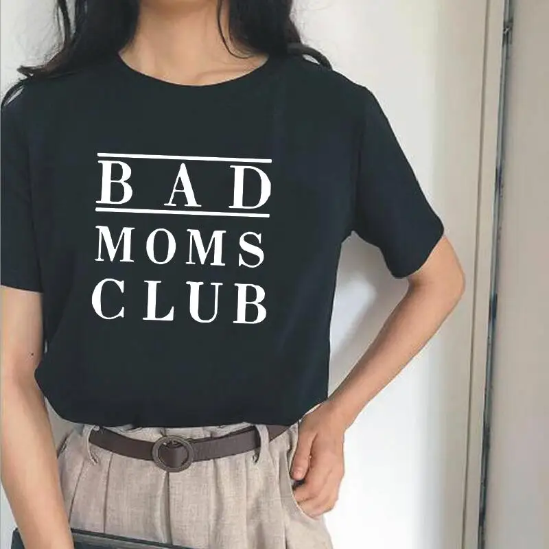 Мода Bad Moms Клубная забавная женская футболка с буквенным принтом хипстер Мама