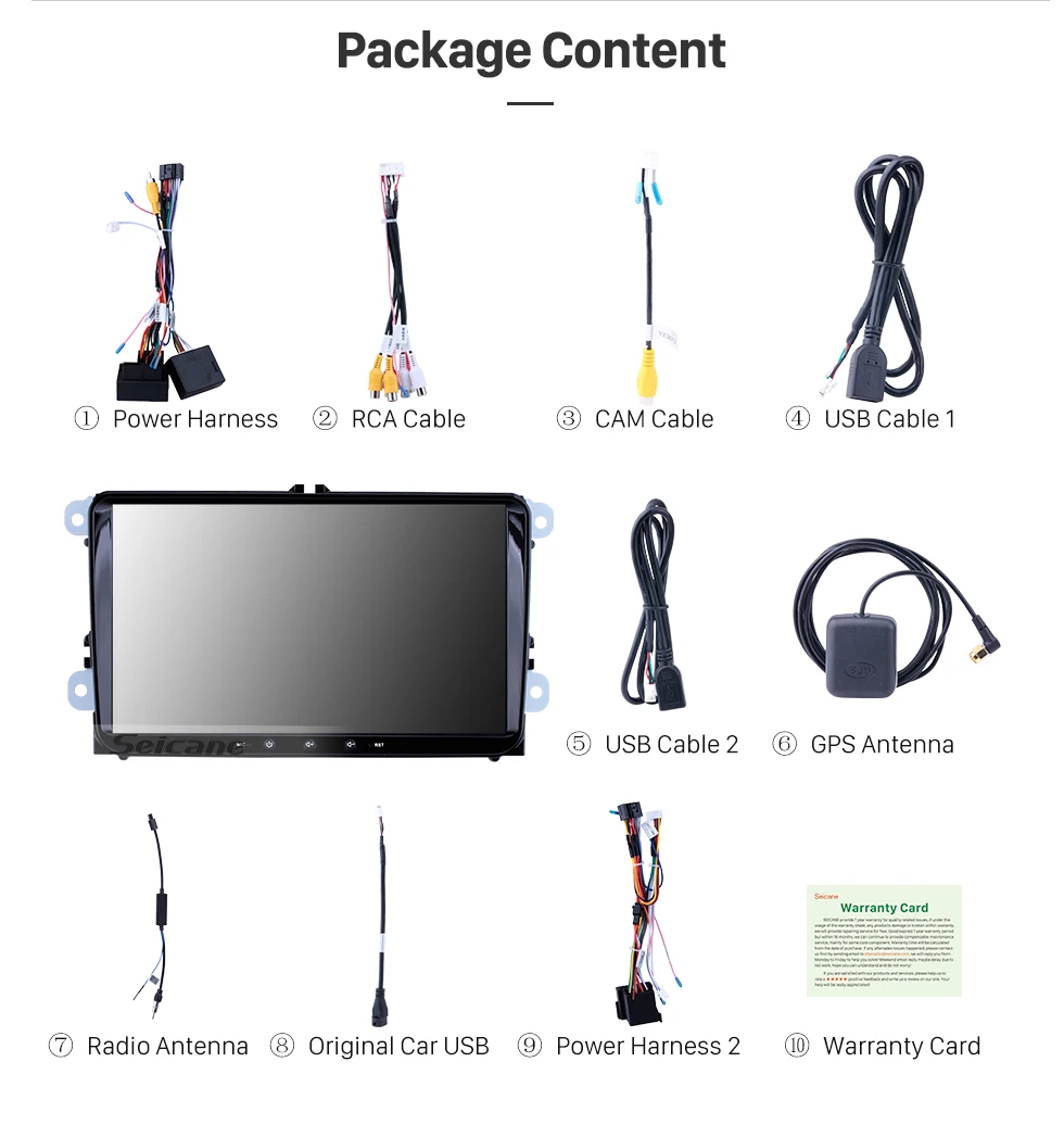 Clearance Seicane 2 Din 9" Android 7.1/8.1 Universal Car Radio For VW SEAT LEON CUPRA Golf Passat b5 b6 CC Sharan Polo Skoda Magotan EOS 14