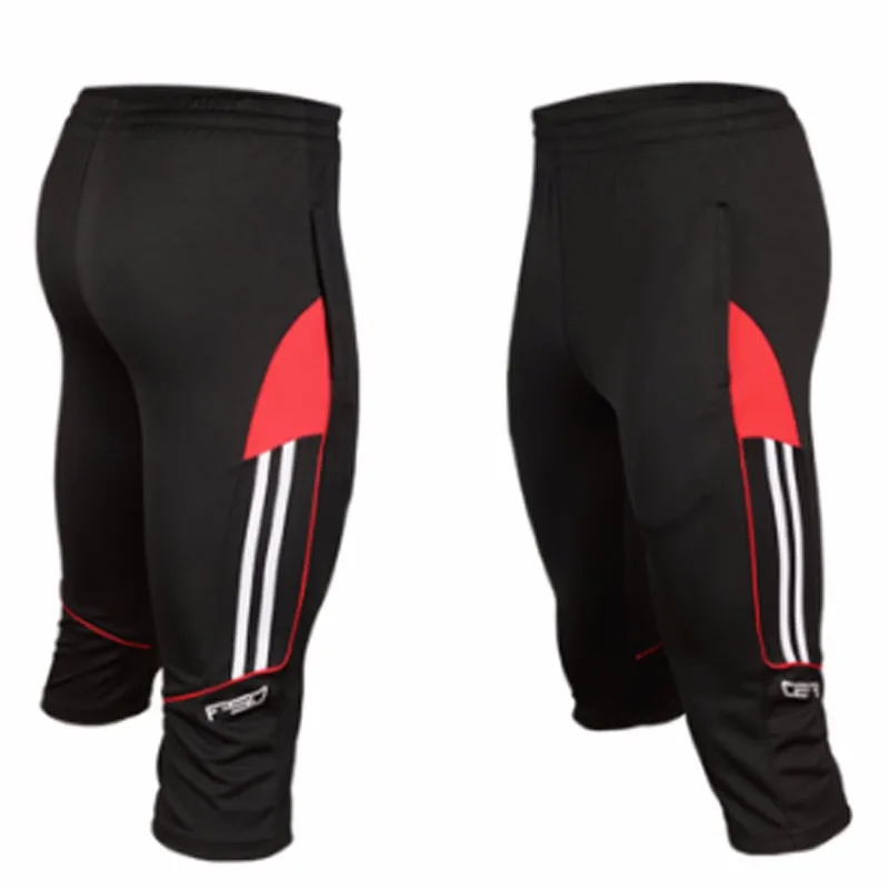 Длина 3/4, мужские спортивные штаны для футбола, тонкие, обтягивающие, короткие, дышащие, мужские, для активного отдыха, Капри, пробежки, футбольные штаны