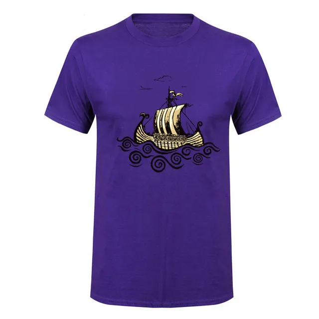 Men's 2017 Retro Vikings are coming T Shirts Vikings Ship T Shirt TV