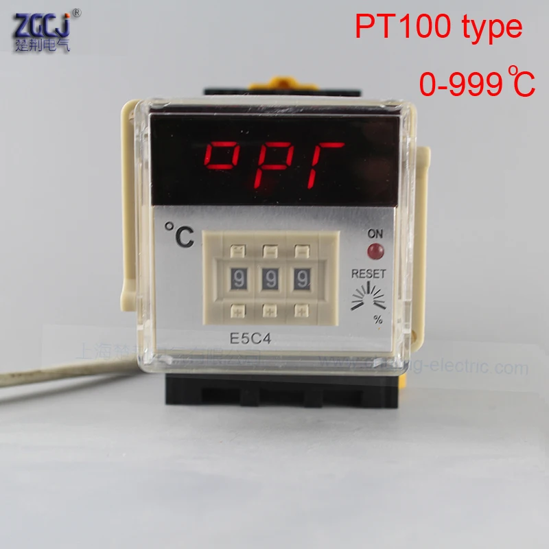 PT100 type 0 999 degree PT100 E5C4 temperature controller CJ E5C4 35mm Din type Digital