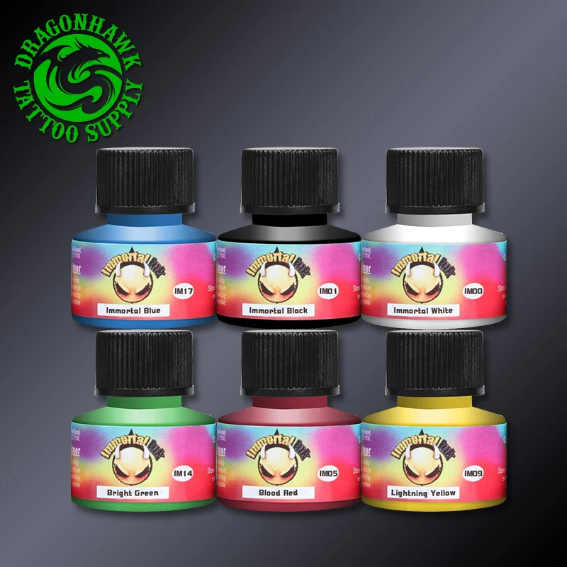 Top Selling 6 Colors Set Authentic USA Tattoo Immortal Ink 0.16 oz