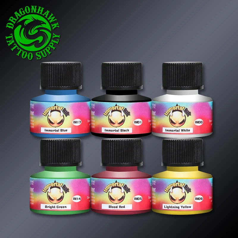Top Selling 6 Colors Set Authentic USA Tattoo Immortal Ink 0.16 oz Tattoo Pigment Supplies