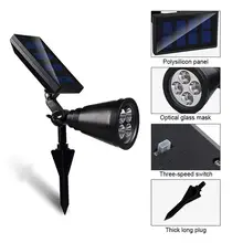 Обновленный Солнечный садовый светильник, наземные Ландшафтные огни регулируемый водонепроницаемый уличный сенсорный фонарь Автоматическое включение/выключение для задней панели