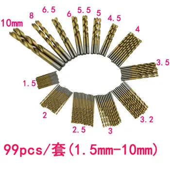 

99Pcs Twist Drill Bit Set Saw Set HSS High Steel Titanium Coated Drill Woodworking Wood Tool New