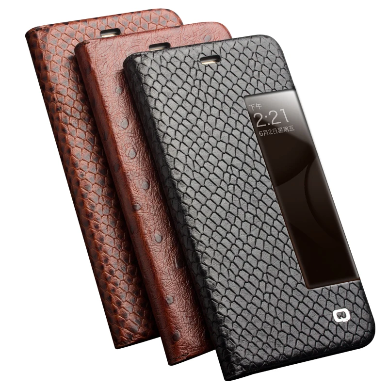 QIALINO Genuine Leather Smart View Flip Window Case for Huawei Ascend P10 Cover HUAWEI Plus with Sleep Wake Up Function | Мобильные