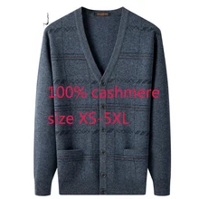 Новое поступление осень кашемировый полосатый мужской пиджак Повседневный компьютерный вязаный кардиган с v-образным вырезом большого размера плюс XS S MLXL2XL3XL4XL5XL