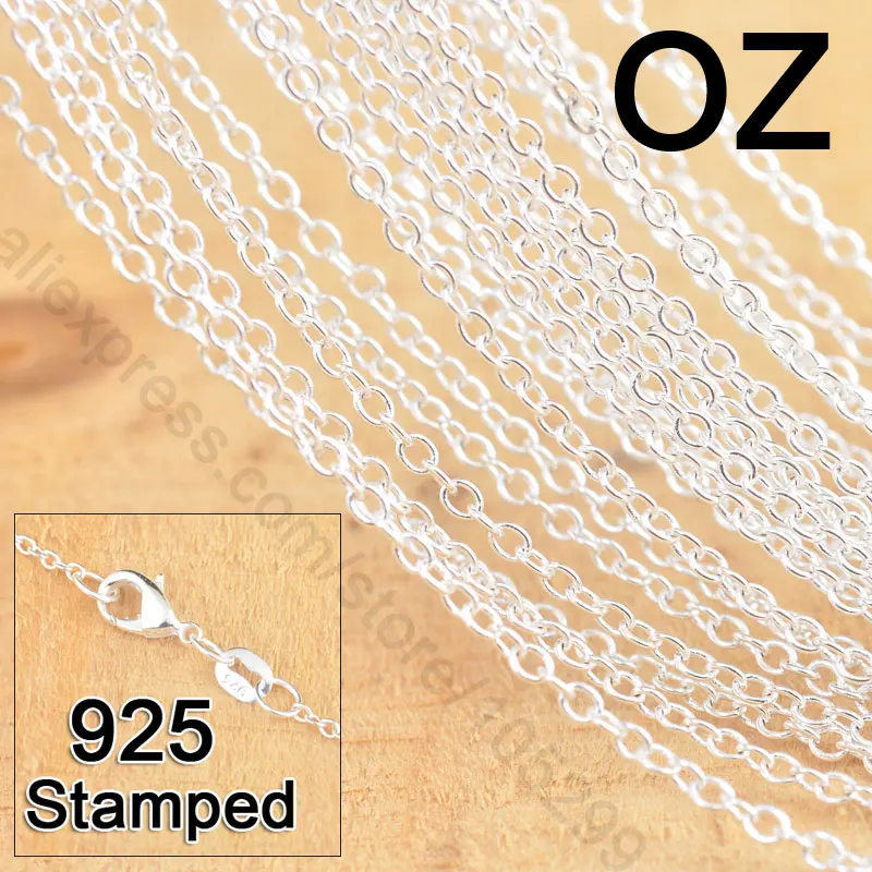 

Free Fast 50Pcs 16" 925 Sterling Silver Fashion Jewelry Link Rolo Chains Necklace With Lobster Clasps Factory Price