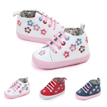 

PU Leather Cartoon Floral First Walker Girls Toddler Kids Soft Sole No-slip Prewalkers