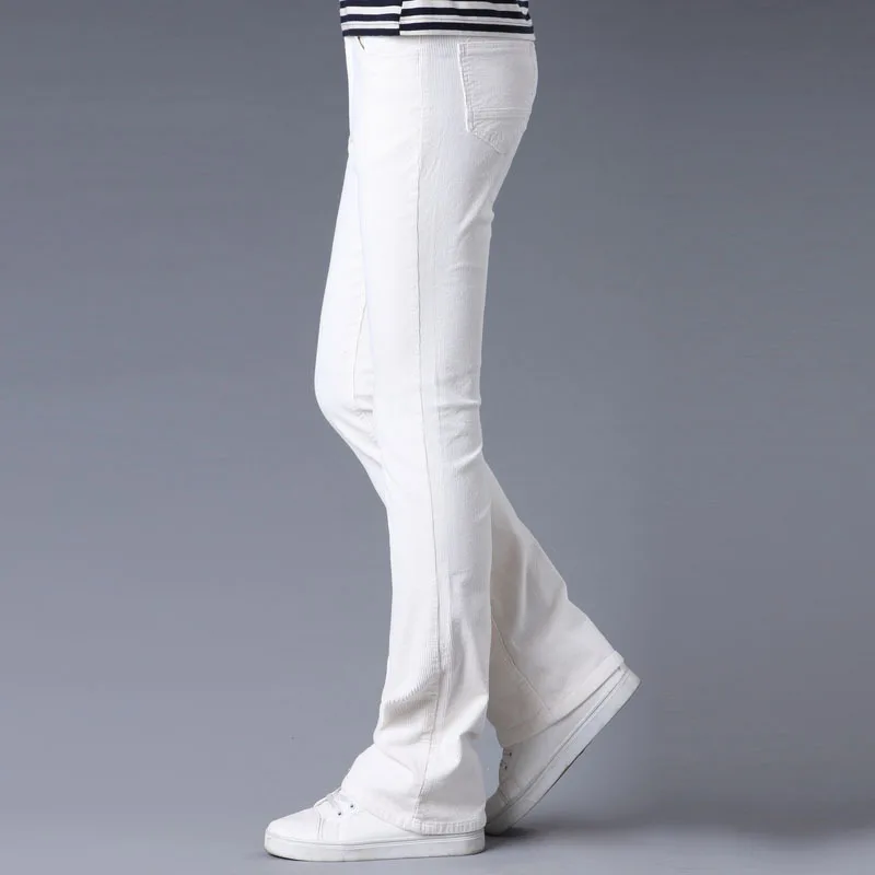 Новые мужские белые вельветовые повседневные штаны Modis на весну и осень, микро расклешенные брюки, мужские повседневные брюки с широким клешем, Размер 27-35 36