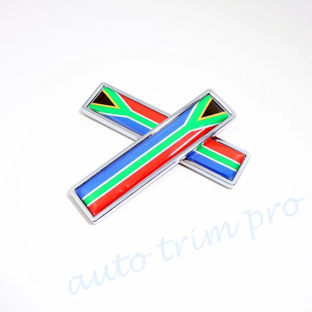 Piezas exteriores del Motor del coche cromado 2 piezas 3D pegatina calcomanía Sudáfrica bandera de la nación emblema insignia símbolo Accesorios